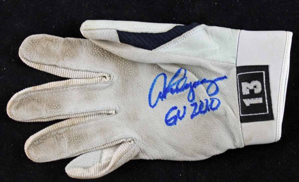 2010 Alex Rodriguez Game Used & Signed Batting Glove with "2010 GU" Inscription (A-Rod Holo)