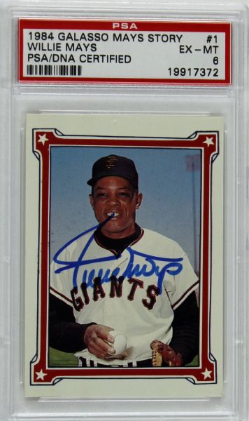 1984 Galasso Mays Story Willie Mays #1 SIGNED PSA Graded EX-MT 6