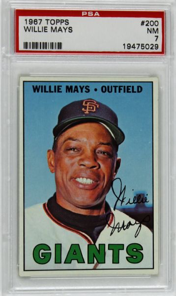 1967 Topps Willie Mays #200 PSA Graded NM 7