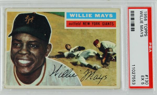 1956 Topps Willie Mays #130 PSA Graded EX 5
