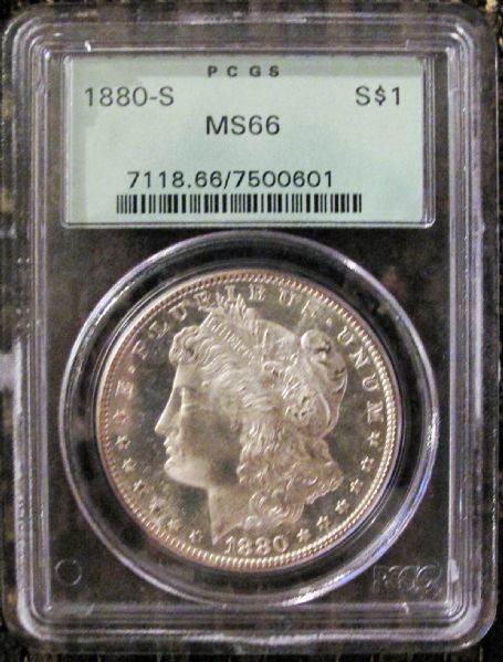 1880-S $1 Morgan Silver Dollar PCGS Graded MS66