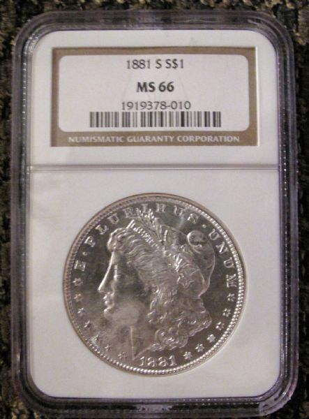 1881-S $1 Morgan Silver Dollar NGC Graded MS66
