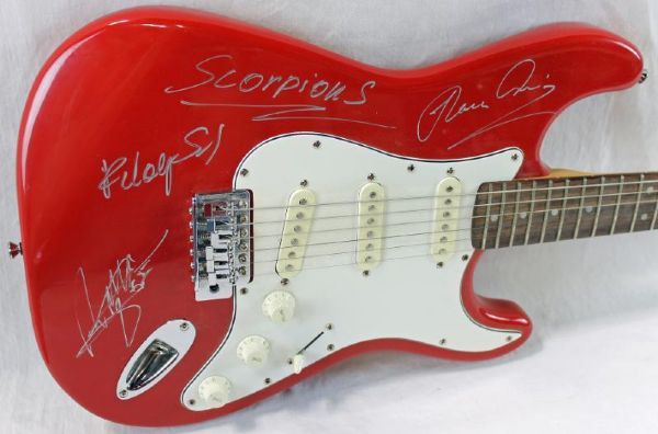 The Scorpions Group Signed Strat Style Electric Guitar (3 Sigs)(PSA/DNA)