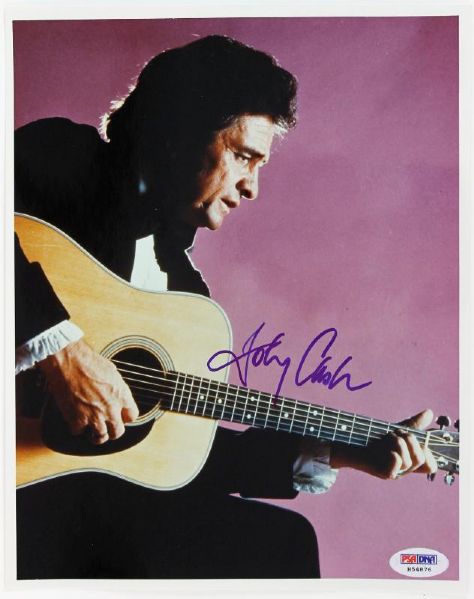 Johnny Cash Superb Signed 8" x 10" Color Photo (PSA/DNA)