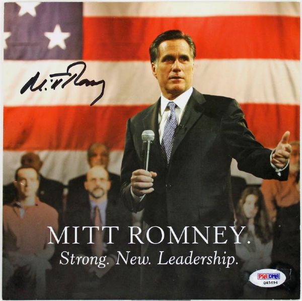 Mitt Romney Signed 2012 Presidential Campaign Brochure (PSA/DNA)