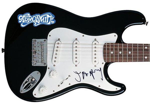 Aerosmith: Joe Perry Signed Fender Squier Stratocaster Guitar with Custom Band Logo (PSA/DNA)