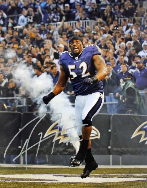 Ray Lewis Signed 11" x 14" Color Photo