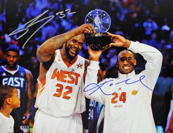 Kobe Bryant & Shaquille ONeal Signed 11" x 14" Color Photo