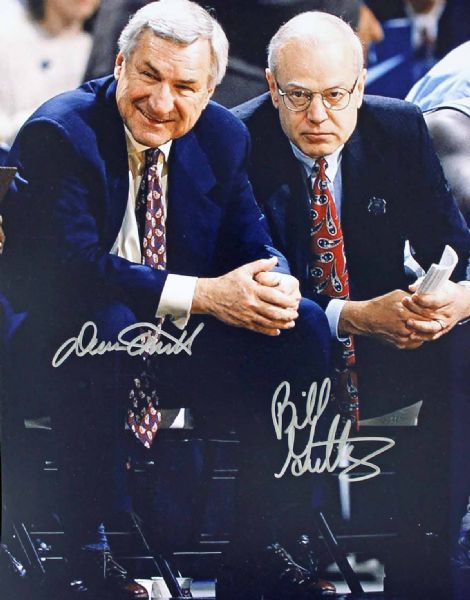 Dean Smith & Bill Guthridge Signed 11" x 14" Color Photo