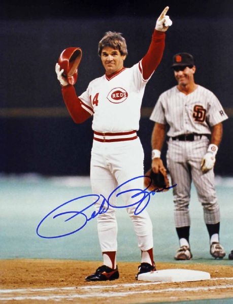 Pete Rose Signed 11" x 14" Color Photo
