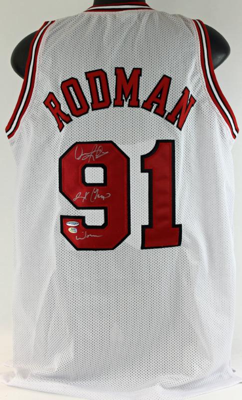 Lot Detail - Dennis Rodman Signed Chicago Bulls Jersey w/