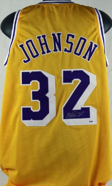 Magic Johnson Signed Lakers Pro Style Jersey (PSA/DNA)