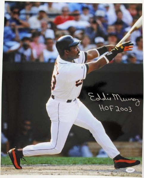 Eddie Murray Signed 16" x 20" Color Photo with "HOF 2003" Inscription (JSA)