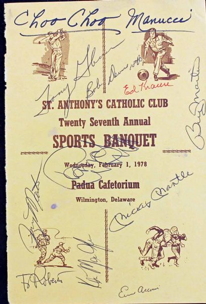Mickey Mantle & Billy Martin Signed 1978 Sports Banquet Program (PSA/DNA)