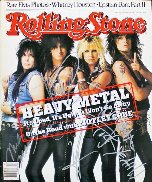 Motley Crue Group Signed August 1987 Rolling Stone Magazine