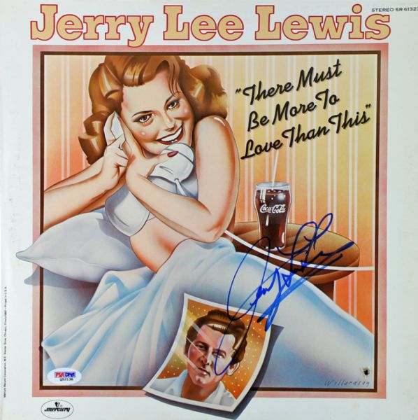 Jerry Lee Lewis: Lot of Two (2) Signed Record Albums (PSA/DNA)