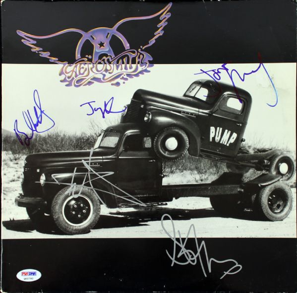 Aerosmith Group Signed Album: "Pump" (5 Sigs)(PSA/DNA)