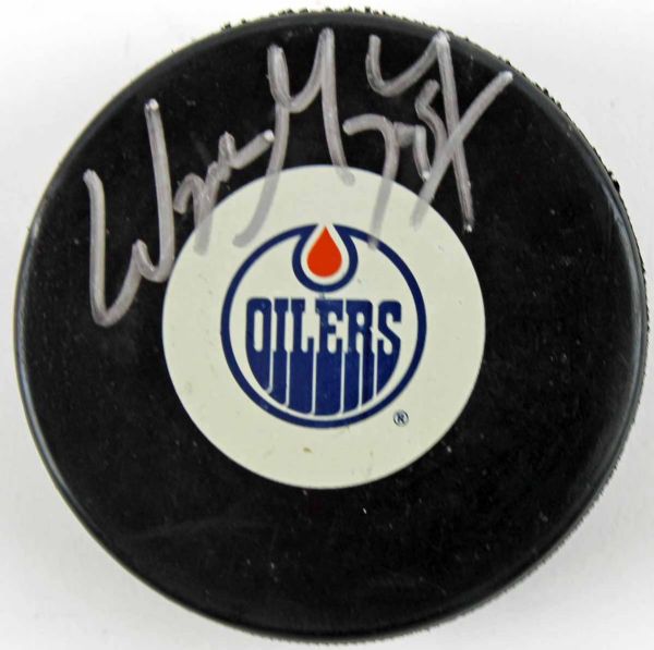 Wayne Gretzky Signed Edmonton Oilers Game Model Hockey Puck