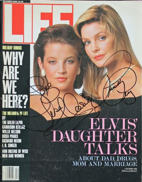 Priscilla & Lisa Marie Presley Signed December 1988 Life Magazine