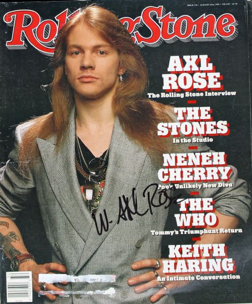 Guns N Roses: Axl Rose Signed 1989 Rolling Stone Magazine