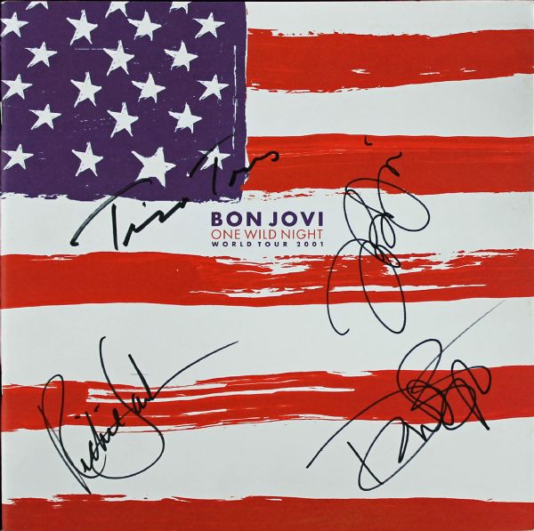 Bon Jovi Group Signed "One Wild Night" 2001 World Tour Program (4 Sigs)