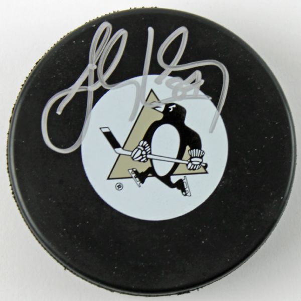 Sidney Crosby: Lot of Two (2) Signed Penguins Pro Model Pucks