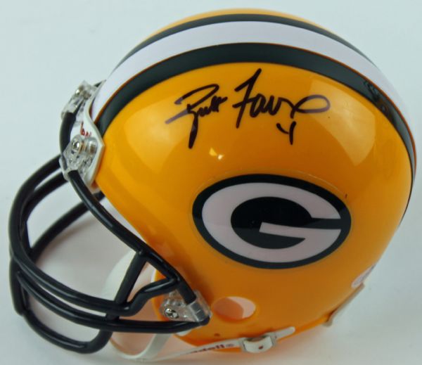 Brett Favre: Lot of Four (4) Signed Packers Mini Helmets