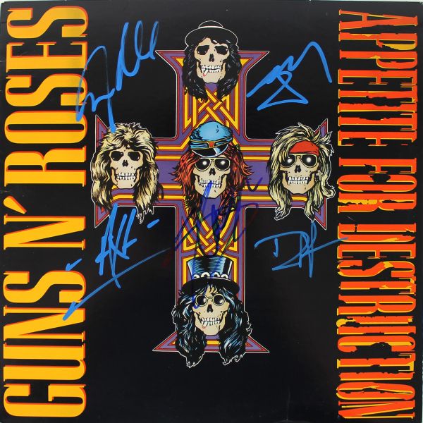 Guns N Roses Group Signed Album: "Appetite for Destruction" (Epperson/REAL)