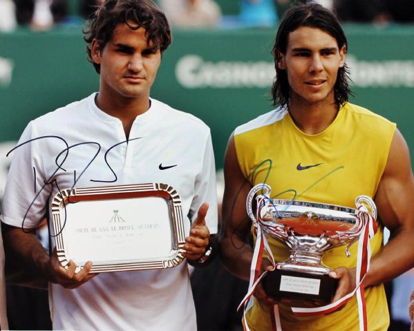 Roger Federer & Rafael Nadal Signed 11" x 14" Color Photo