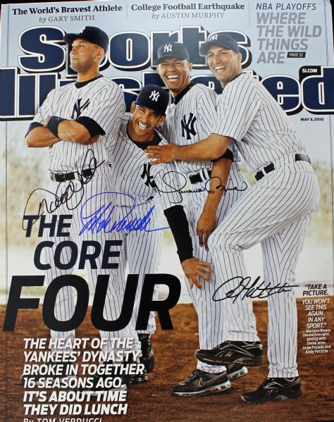 Yankees: Jeter, Posada, Rivera & Pettitte Signed 16" x 20" Color Photo