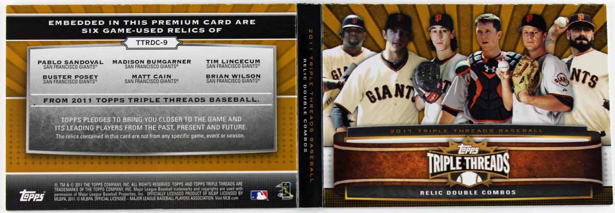 Brian Wilson Game Worn Jersey Baseball Card