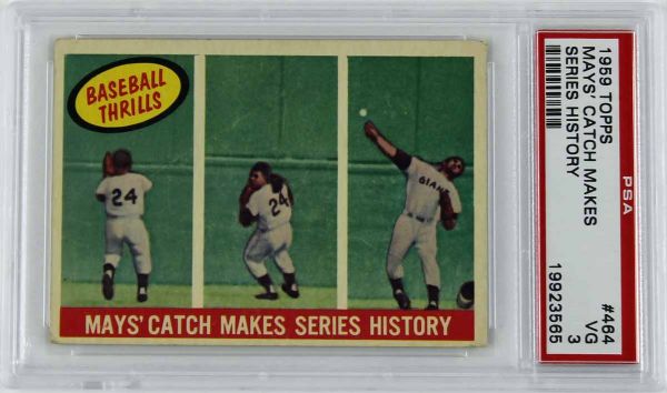 1959 Topps Mays Catch Makes World Series History #484 - PSA VG 3
