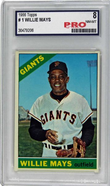 1966 Topps Willie Mays #1 - PRO Graded NM-MT 8