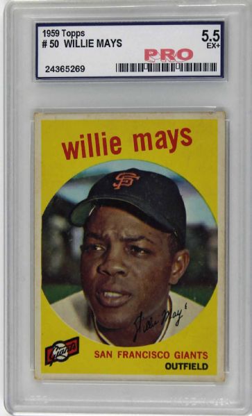 1959 Topps Willie Mays #50 - PRO Graded EX+ 5.5