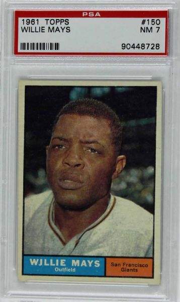 1961 Topps Willie Mays #150 - PSA Graded NM 7