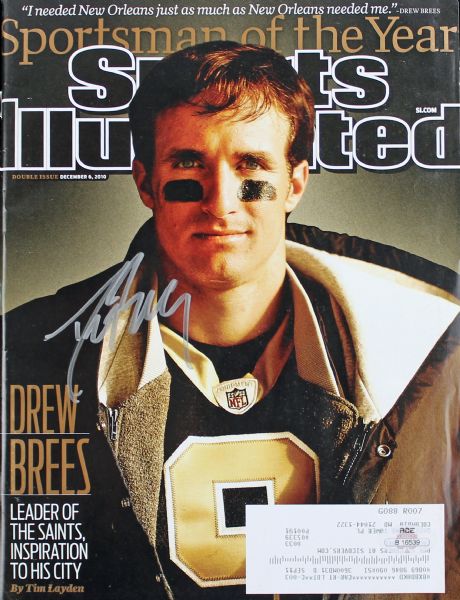 Drew Brees Signed December 2010 Sports Illustrated
