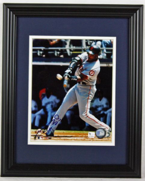 Barry Bonds Signed 8" x 10" Color Photo in Framed Display