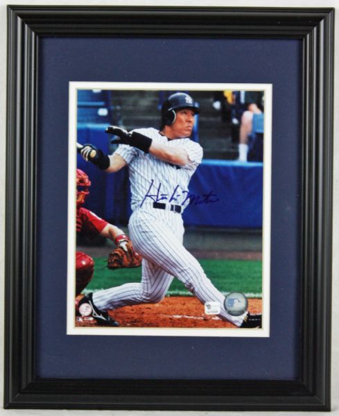 Hideki Matsui Signed 8" x 10" Color Photo in Framed Display