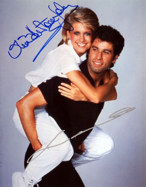 "Grease": John Travolta & Olivia Newton-John Signed 8" x 10" Color Photo (PSA/DNA)