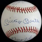 50 Home Run Club Signed OAL Baseball with Mantle, Mays, Kiner, etc. (5 Sigs)(PSA/DNA)