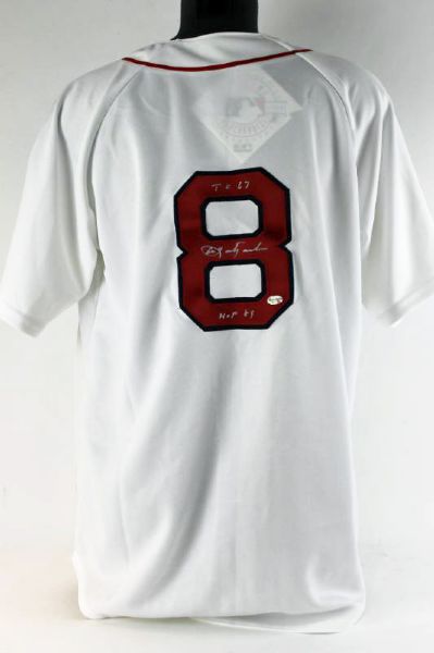 Carl Yastrzemski Signed Red Sox Jersey with "TC 67, HOF 89" Inscriptions (PSA/DNA)