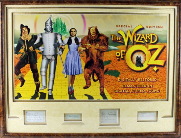 The Wizard of Oz Rare Cast Signed Ensemble in Custom Framed Display (PSA/DNA)