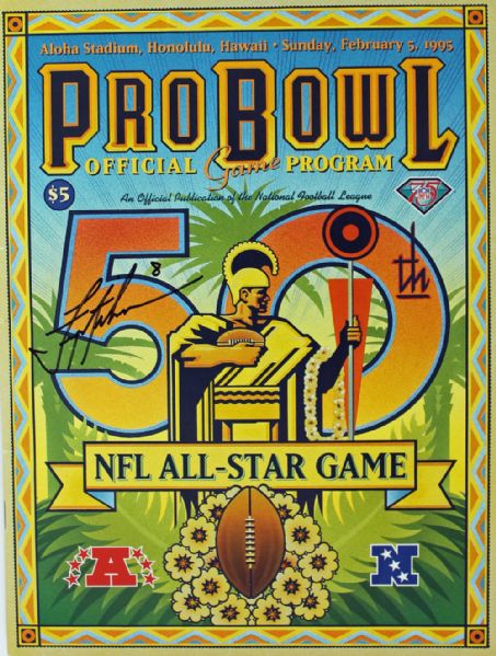 Troy Aikman Signed 1995 Pro Bowl Program