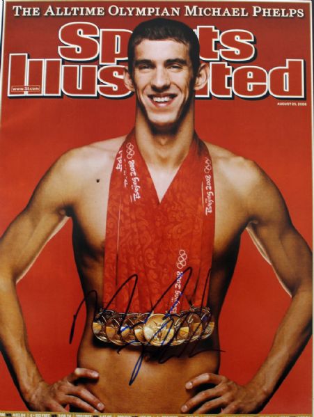 Michael Phelps Signed 11" x 14" Color Photo