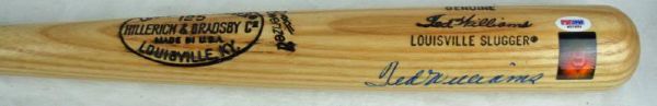 Ted Williams Signed H&B Louisville Slugger Personal Model Bat (PSA/DNA + Green Diamond)