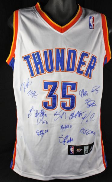 2011-12 Oklahoma City Thunder Team Signed Pro Style Jersey (15 Sigs)
