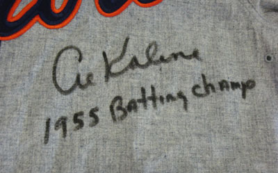 Al Kaline 1955 .340 Ave. Signed Detroit Tigers Authentic Rawlings Jers —  Showpieces Sports