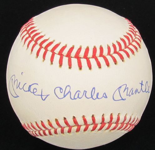 Mickey Mantle Signed Vintage OAL (Cronin) Baseball with Rare "Mickey Charles Mantle" Autograph (JSA)