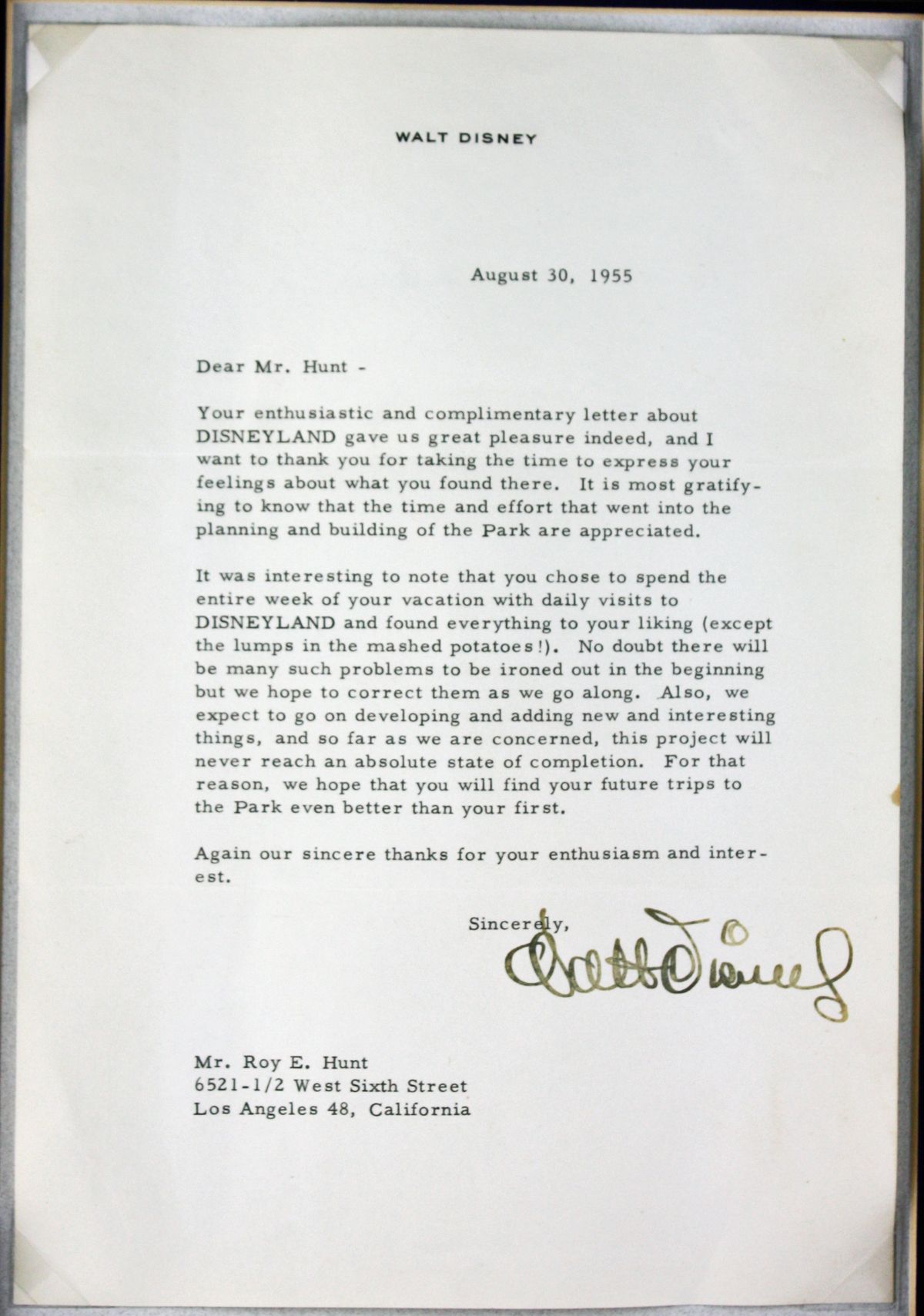 Lot Detail Walt Disney Signed Letter with Phenomenal