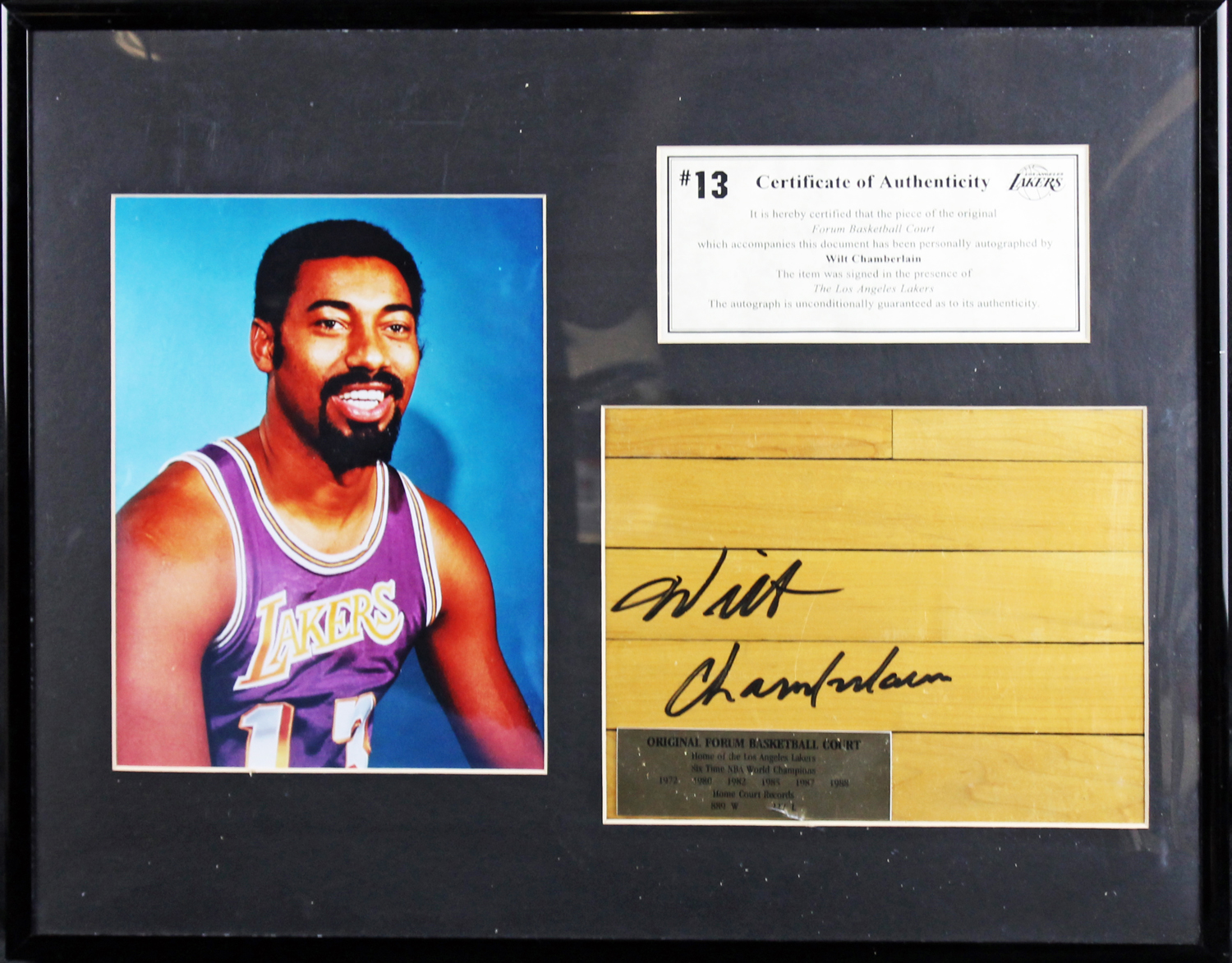 Lot Detail - Wilt Chamberlain Signed Los Angeles Lakers Home